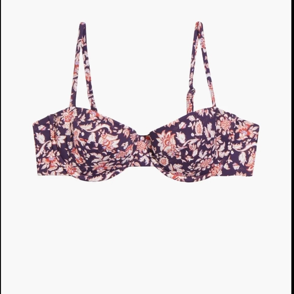 Veronica Beard Dyer Floral Underwire Bikini Beach Vacation Top Size Medium NEW